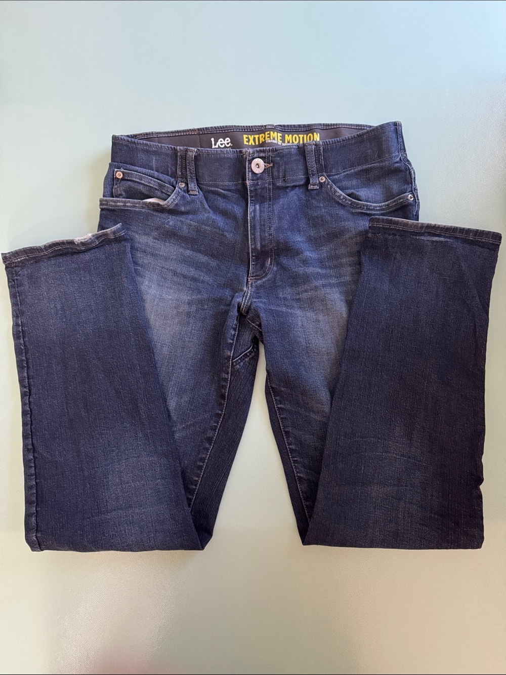 Lee Men’s Slim Straight Dark Blue Jeans Extreme Motion Size 33x32